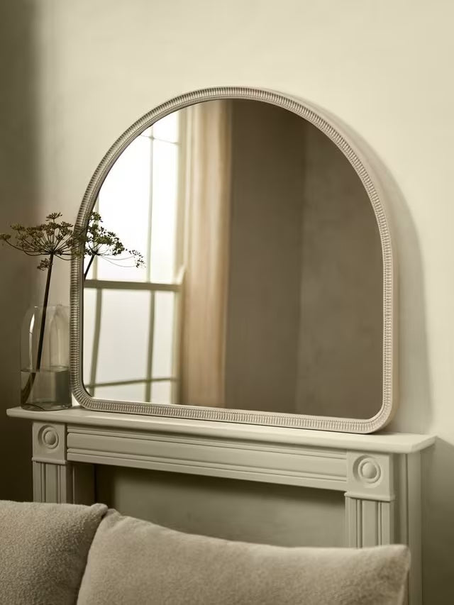 John Lewis Country Feather Overmantle Wall Mirror 107 x 95cm - Neutral