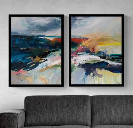 Georgia Elliot 'Unforgiving Elements I & II' Framed Prints 84.5 x 64.5cm