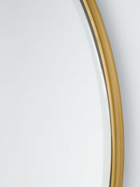 John Lewis Dalston Aluminium 80cm Round Slim Wall Mirror - Plain Brass - Kazoop 