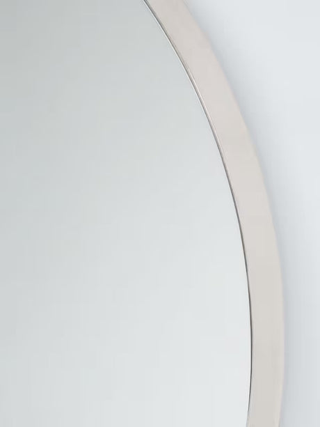 John Lewis Rye Industrial Metal Round 80cm Wall Mirror - Polished Aluminium