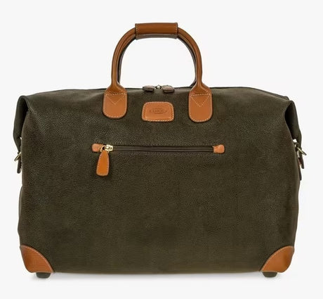 Bric's Life Faux Suede 28L Travel Bag Holdall 28 x 43 x 19cm - Olive Green - Kazoop 