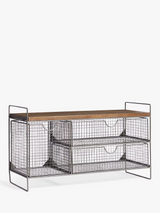 John Lewis Restoration Mesh Shoe Storage Bench H47 x W31 x D82cm