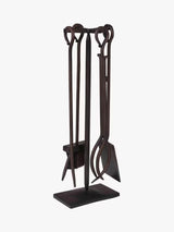 Garden Trading Wrought Iron Fireside Set of 4 Tools - Antiqued Brown