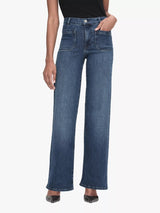 FRAME Women's Le Slim Palazzo High Rise Wide Leg Jeans - Thunderstorm - 28