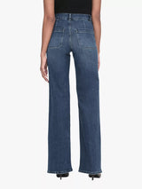 FRAME Women's Le Slim Palazzo High Rise Wide Leg Jeans - Thunderstorm - 28