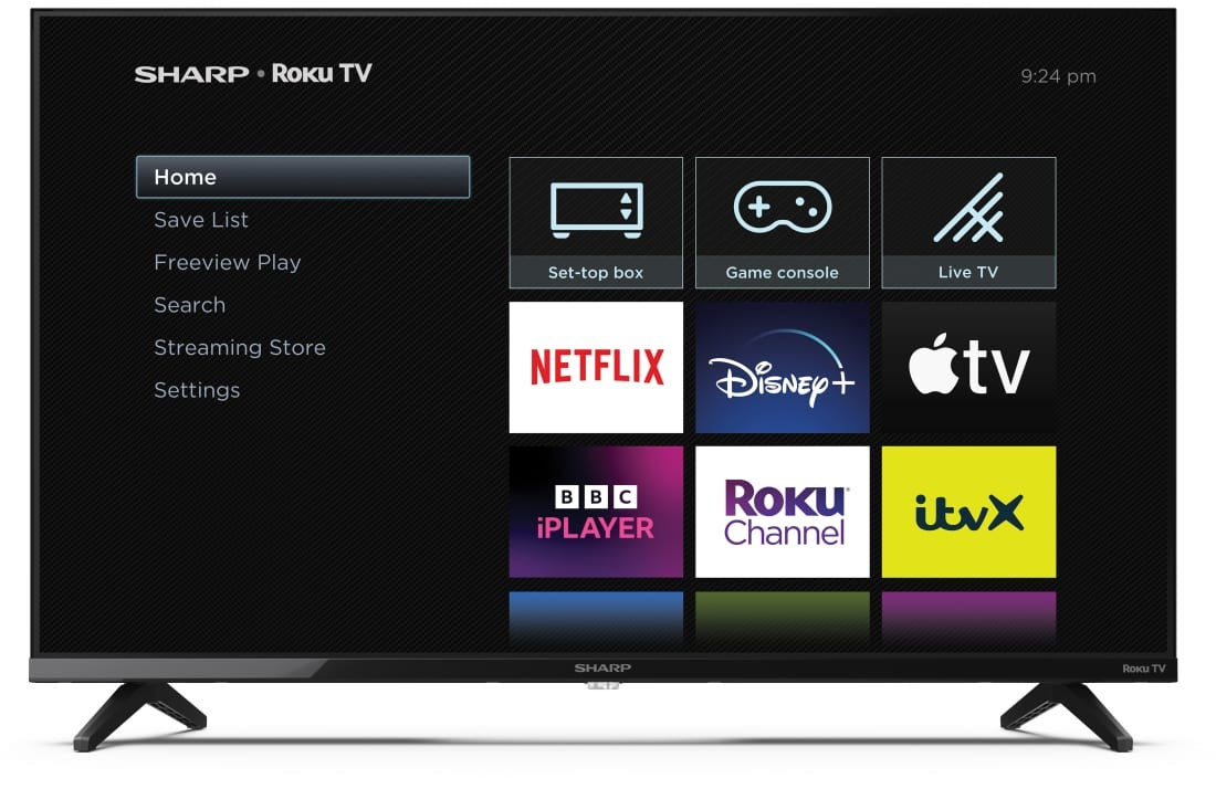 Sharp 32GD2125KP 32'' HDR LED HD Ready Freeview Play Smart Roku TV - Black - Kazoop 