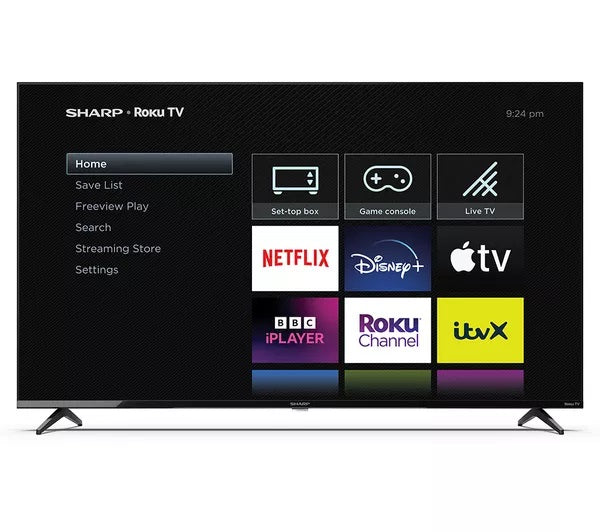 Sharp 55GJ4025K 55" LED 4K Ultra HD Smart Roku TV with Dolby Vision - Black