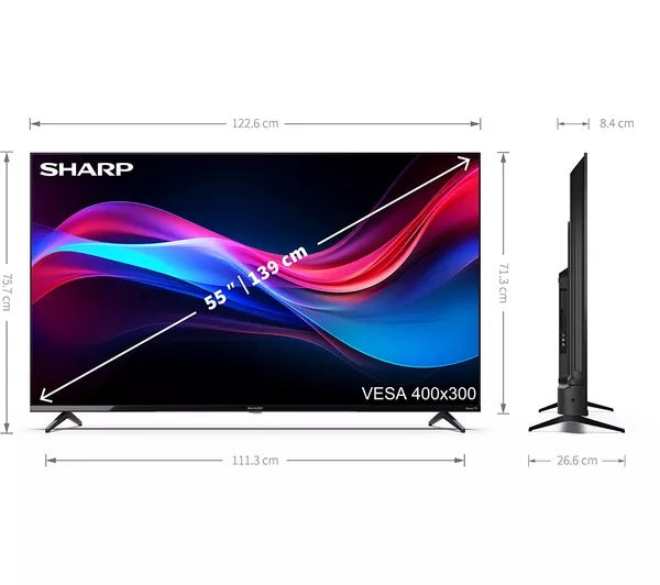 Sharp 55GJ4025K 55" LED 4K Ultra HD Smart Roku TV with Dolby Vision - Black