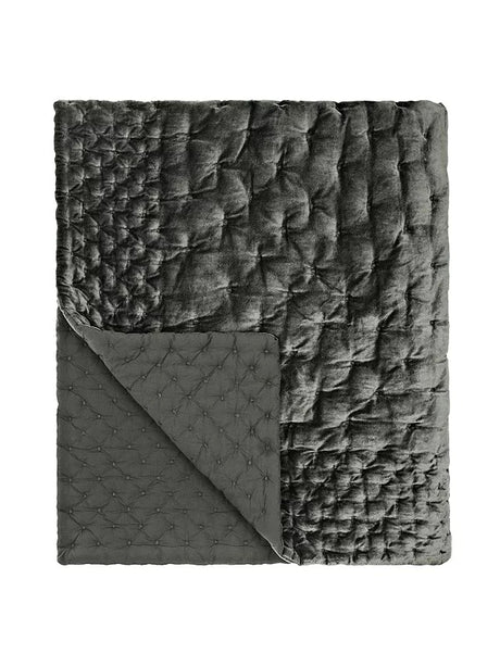 John Lewis Boutique Hotel Velvet Stitch Throw L260 x W250 cm - Steel