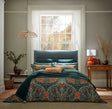 Morris & Co. Honeysuckle & Tulip Cotton Floral King Duvet Cover Set - Teal - Kazoop 