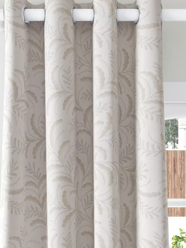 John Lewis Jouvene Weave Blackout Eyelet Curtains W167 x Drop228cm - Natural - Kazoop 