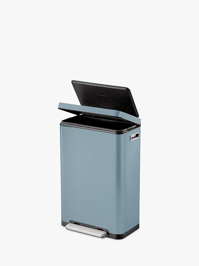 EKO X Cube Kitchen Pedal Bin 30L Stainless Steel H64 x W36 x D30cm - Blue