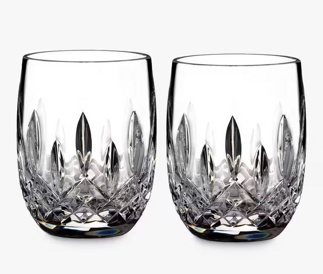 Waterford Crystal Lismore Connoisseur 180ml Cut Glass 2 Rounded Tumblers