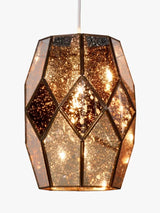 John Lewis Romy Mirrored Glass Ceiling Shade H28 x Dia.22cm - Gold - Kazoop 