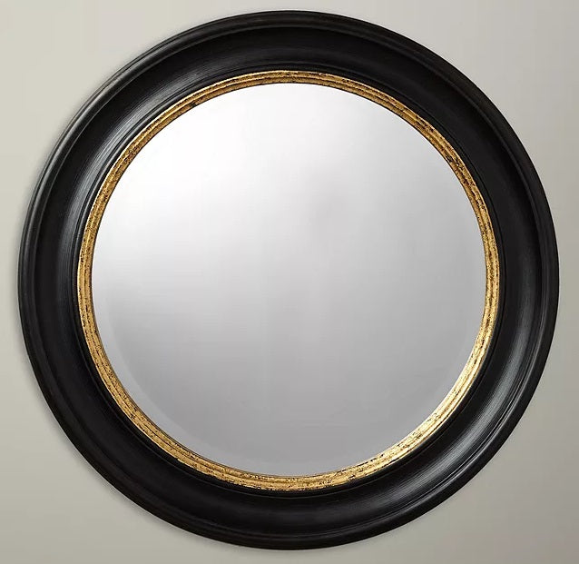 John Lewis Circle Wall Mounted Round Mirror Dia.68cm - Black/Gold - Kazoop 