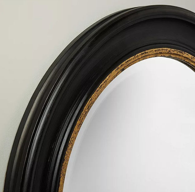 John Lewis Circle Wall Mounted Round Mirror Dia.68cm - Black/Gold - Kazoop 