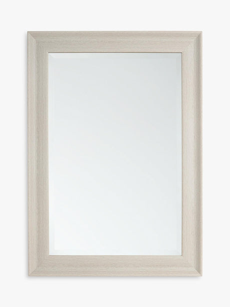 John Lewis Oakham Wood Frame Wall Mirror Greywash Woodgrain - 105 x 74cm - Kazoop 