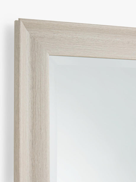 John Lewis Oakham Wood Frame Wall Mirror Greywash Woodgrain - 105 x 74cm - Kazoop 