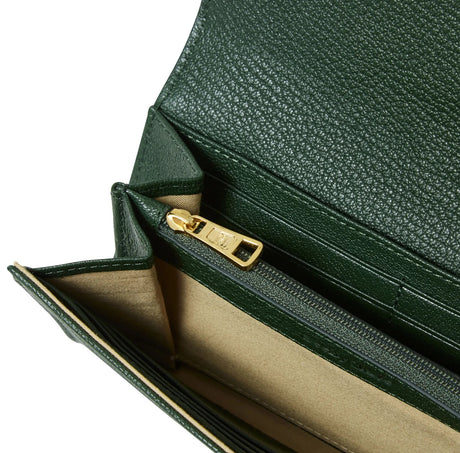 See By Chloé Women's Hana Large Leather Purse Wallet - Deep Green Marble