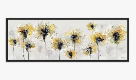 John Lewis Green Lili Fields Of Gold Framed Canvas Print 44 x 124cm - Yellow