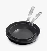 GreenPan Copenhagen 20/28cm Ceramic Non-Stick Frying Pan 2 Piece Set - Black