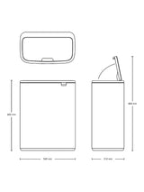 Brabantia Bo Touch Bin 60L H65.6 x W54.5 x D31.2cm - Platinum