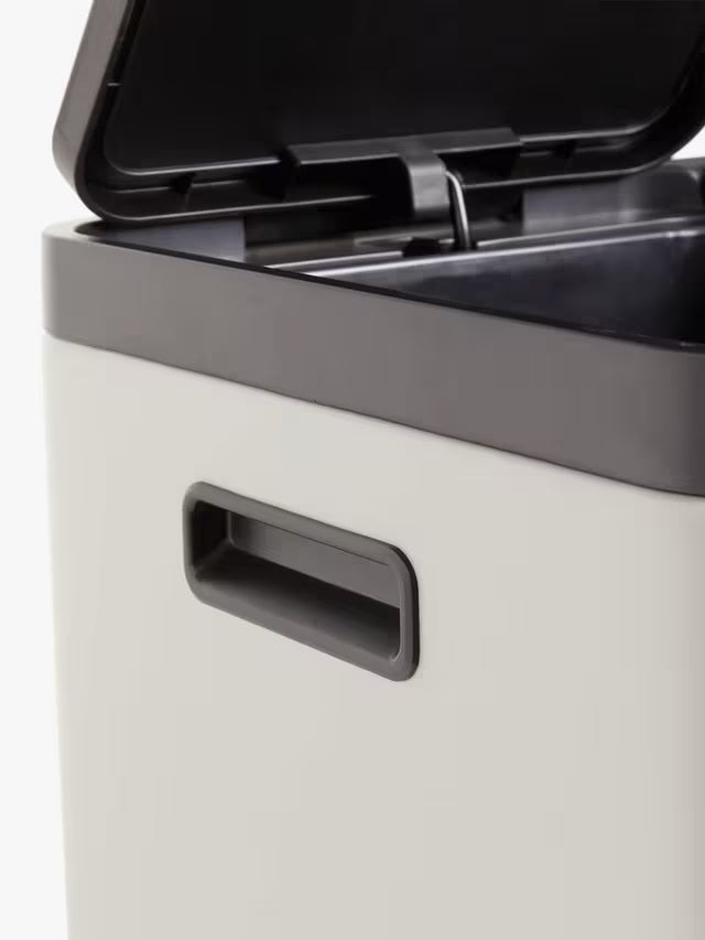 John Lewis 2 Section 60L Recycling Kitchen Pedal Bin with Handles - Grey - Kazoop 