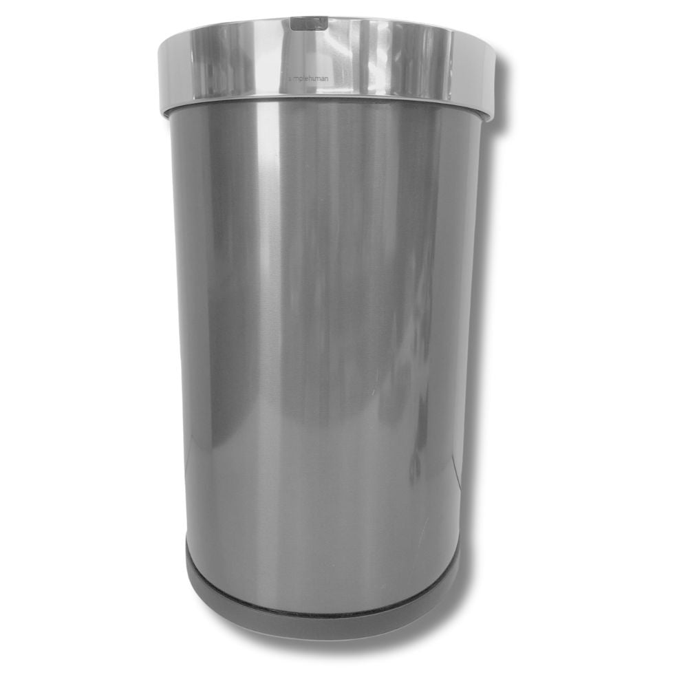 simplehuman Semi-Round Sensor Bin 45L Brushed Stainless Steel - Silver - Kazoop 