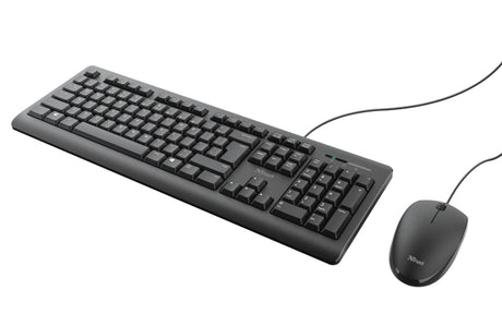 Trust TKM-250 QWERTY UK USB Wired Keyboard & Mouse Set - Black