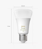 Philips Hue White Wireless LED 3 Bulbs Dimmer Switch & Bridge Starter Kit