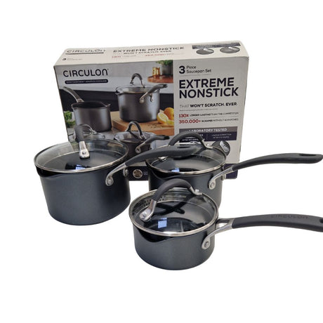 Circulon ScratchDefense Non-Stick Saucepan & Straining Lid 3 Piece Set