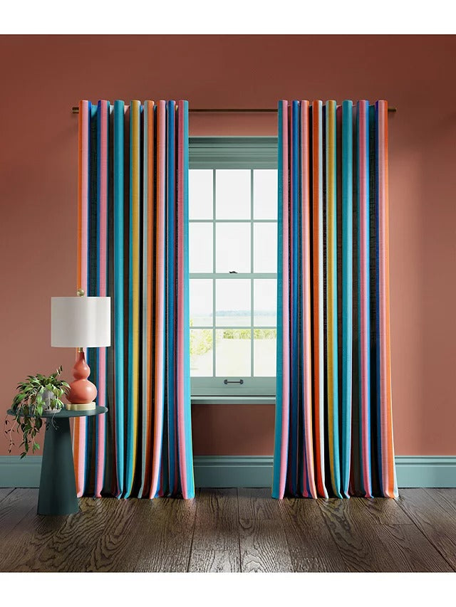 Harlequin Sherbet Stripe Pair Lined Multiway Curtains 228 x 228cm - Multi