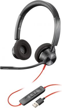 Poly Blackwire BW3320 Wired Headset with USB Type-A Cable  -  Black